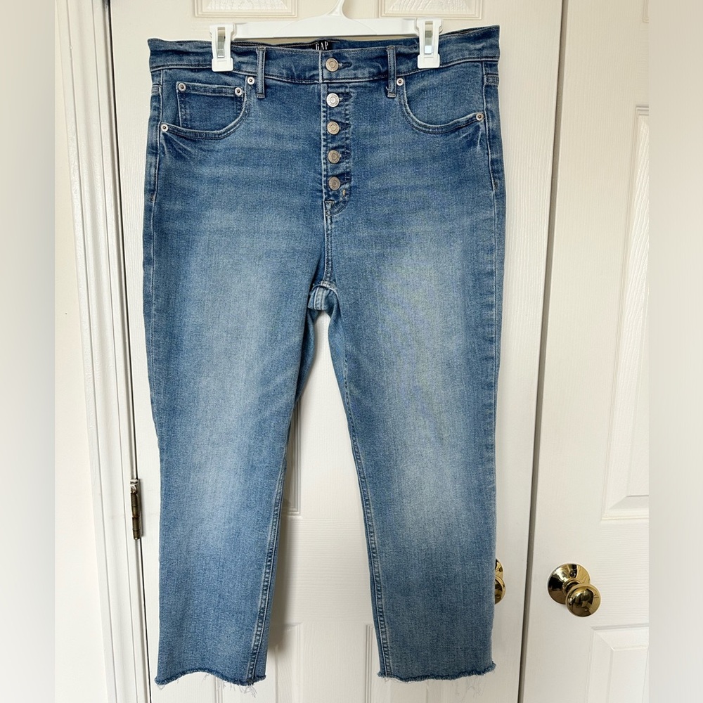 Petite Button Fly Cutoff Cigarette Jeans